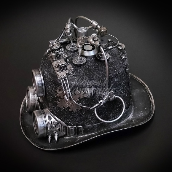 Steampunk Top Hat Costume Goggles Mad Scientist - Picture 4 of 4
